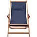 Sdraio da Spiaggia Pieghevole Telaio in Legno e Tessuto Blu - Foto miniatura 2