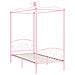 Letto A Baldacchino Rosa In Metallo 100x200 Cm - Foto miniatura 2