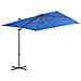 Ombrellone A Sbalzo Con Palo In Acciaio 250x250 Cm Azzurro - Foto miniatura 3