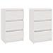 Comodini 2 Pz Bianchi 40x29,5x64 Cm In Legno Massello Di Pino - Foto miniatura 2