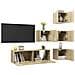 Set di Mobili Porta TV 5 pz Rovere Sonoma in Legno Multistrato - Foto miniatura 3