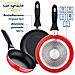 Set 12 Pezzi Cassel In Acciaio Inox Con Padella (16/20/24 Cm) Navy Red In Alluminio Stampato - Foto miniatura 7