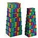 Set Di Scatole Per Sistemare Impilabili Arcobaleno Cartone 15 Pezzi 35 X 16,5 X 43 Cm - Foto miniatura 1