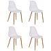 Miller Set Di 4 Sedie Da Pranzo In Plastica Bianca - Foto miniatura 1
