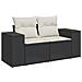 Set Divani Da Giardino 9 Pz Con Cuscini Nero In Polyrattan - Foto miniatura 3