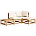 Set Salotto Da Giardino 4pz Con Cuscini Legno Massello Acacia - Foto miniatura 2