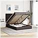 Struttura Letto Pouf Con Materasso 140x190 Cm In Tessuto - Foto miniatura 1