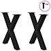 Gambe Tavolo Pranzo A Forma X 2 Pz Nero 70x(72-73) Cm Acciaio - Foto miniatura 3