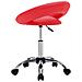 Sedia Da Lavoro Con Ruote Rossa In Similpelle - Foto miniatura 5