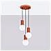 Lampada A Sospensione Halo 3p Rosso Ocra Sl. 1730 - Moderno Lampada A Sospensione Ocra Rossa 125x25x25 Cm - Foto miniatura 2