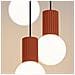 Lampada A Sospensione Halo 3p Rosso Ocra Sl. 1730 - Moderno Lampada A Sospensione Ocra Rossa 125x25x25 Cm - Foto miniatura 4