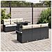 Set da giardino 7 pezzi  con cuscini in rattan polio nero, Divano da giardino 2 posti  con spazio di stoccaggio e cuscini in rattan polio nero - Foto miniatura 3