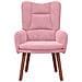 Poltrona Rilassante in Velluto Rosa - Foto miniatura 4