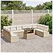 Set di divani da giardino  11 pezzi con cuscini in polyrattan beige, Divano da giardino a 2 posti  con cuscini in polyrattan beige - Foto miniatura 3