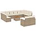 Set Divano da Giardino 13 pz con Cuscini Beige in Polyrattan - Foto miniatura 1