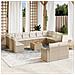 Set Divano da Giardino 13 pz con Cuscini Beige in Polyrattan - Foto miniatura 2