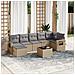 Set Divano da Giardino 8 pz con Cuscini Beige in Polyrattan - Foto miniatura 2