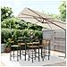 Set Bar Giardino 7 pz Nero Polyrattan e Legno Massello Acacia - Foto miniatura 2