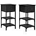 Set di 2 comodini 34x36x70 cm in rovere nero legno ingegnerizzato - Foto miniatura 1
