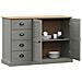 Credenza Cassetti VIGO 113x40x75 cm Legno Massello Pino Grigio - Foto miniatura 3