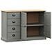 Credenza Cassetti VIGO 113x40x75 cm Legno Massello Pino Grigio - Foto miniatura 4