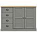 Credenza Cassetti VIGO 113x40x75 cm Legno Massello Pino Grigio - Foto miniatura 5
