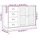 Credenza Cassetti VIGO 113x40x75 cm Legno Massello Pino Grigio - Foto miniatura 9