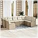 Set Divano da Giardino 9 pcs Beige e bianco Poly Rattan - Foto miniatura 2