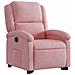Poltrona Alzapersona Reclinabile Rosa in Velluto - Foto miniatura 3