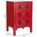 Mesita De Madera Con 3 Cajones Rojo 45x36x70 - Foto miniatura 3