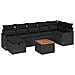 Set Divano da Giardino con cuscino 8 pcs Nero Poly Rattan - Foto miniatura 1