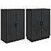 Set di armadi 2 pcs Nero Legno ingegnerizzato - Foto miniatura 3