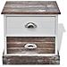 Comodini Shabby Chic 2 Pezzi Marrone E Bianco - Foto miniatura 3