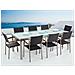 Set Tavolo E Sedie Da Giardino - In Vetro Temperato Bianco E Rattan - Tavolo 220 Con 8 Sedie - Grosseto - Foto miniatura 8