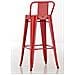 Set 2 Sgabelli Bar in Metallo Mason I Coppia Sgabelli Alti Bancone I Sgabelli Industrial H 77cm I Sgabello Pub Cucina con Schienale E Poggiapiedi Rosso - Foto miniatura 2