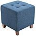 Poggiapiedi Divano Pharao - Sgabello Pouf Capitonné Imbottito in Tessuto I Sgabello Basso Salotto Piedini in Legno I Sgabello Quadrato da Sala 45x45 cm I Pouf Design Salotto Blu - Foto miniatura 1