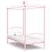 Letto A Baldacchino Rosa In Metallo 90x200 Cm - Foto miniatura 1