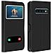 Custodia Galaxy S10 Sportellino 2x Finestre Cover Silicone - Nero - Foto miniatura 1