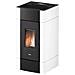Stufa A Pellet Ad Aria Cadel Cristal 9 KW Air Ventilata Con WiFi Bianca - Foto miniatura 1