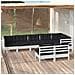 Set Divani Da Giardino 8 Pz Con Cuscini Bianchi Legno Di Pino - Foto miniatura 1