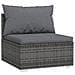 Set Divani Da Giardino 7 Pz Con Cuscini In Polyrattan Grigio - Foto miniatura 3