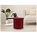Pouf Salotto Contenitore Ecopelle Rotondo Pieghevole Tinta Unita Pouf Bordeaux - Foto miniatura 2