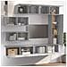 Set Di Mobili Porta Tv 7 Pz Grigio Sonoma In Legno Multistrato - Foto miniatura 3