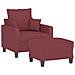 Poltrona Con Poggiapiedi Rosso Vino 60 Cm In Tessuto - Foto miniatura 3