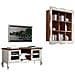 Parete Attrezzata Porta Tv Legno Shabby Bianco Consumato - Foto miniatura 1