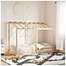 Letto Per Bambini Con Tetto 90x190 Cm In Legno Massello Di Pino - Foto miniatura 1