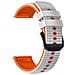 Cinturino In Silicone Per Samsung Galaxy Watch 3 E Garmin Forerunner 255 White+orange 20 Mm - Foto miniatura 1