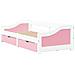 Dormeuse 2 Cassetti senza Materasso Bianco&Rosa 90x200 cm IRUN - Foto miniatura 1