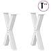 Gambe Tavolo Pranzo Forma X 2pz Bianco 50x(72-73)cm Acciaio - Foto miniatura 3