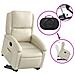 Poltrona Alzapersona Reclinabile Crema In Similpelle - Foto miniatura 5